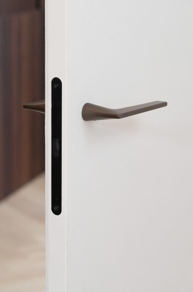 Witte moderne binnendeur - X-Frame met black pack